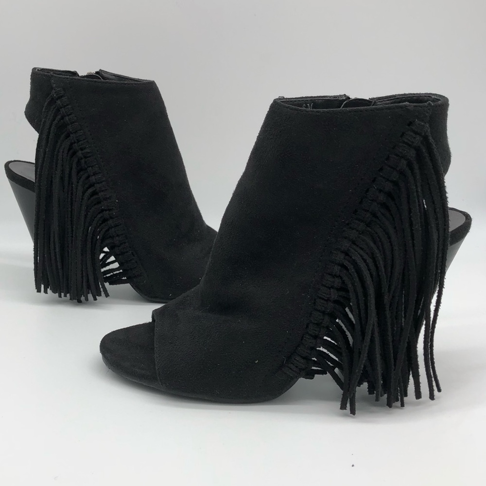 Coconuts by Matisse Black Fringe Ankle Booties